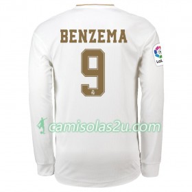 Camisolas de Futebol Real Madrid Karim Benzema 9 Equipamento Principal 2019/20 Manga Comprida